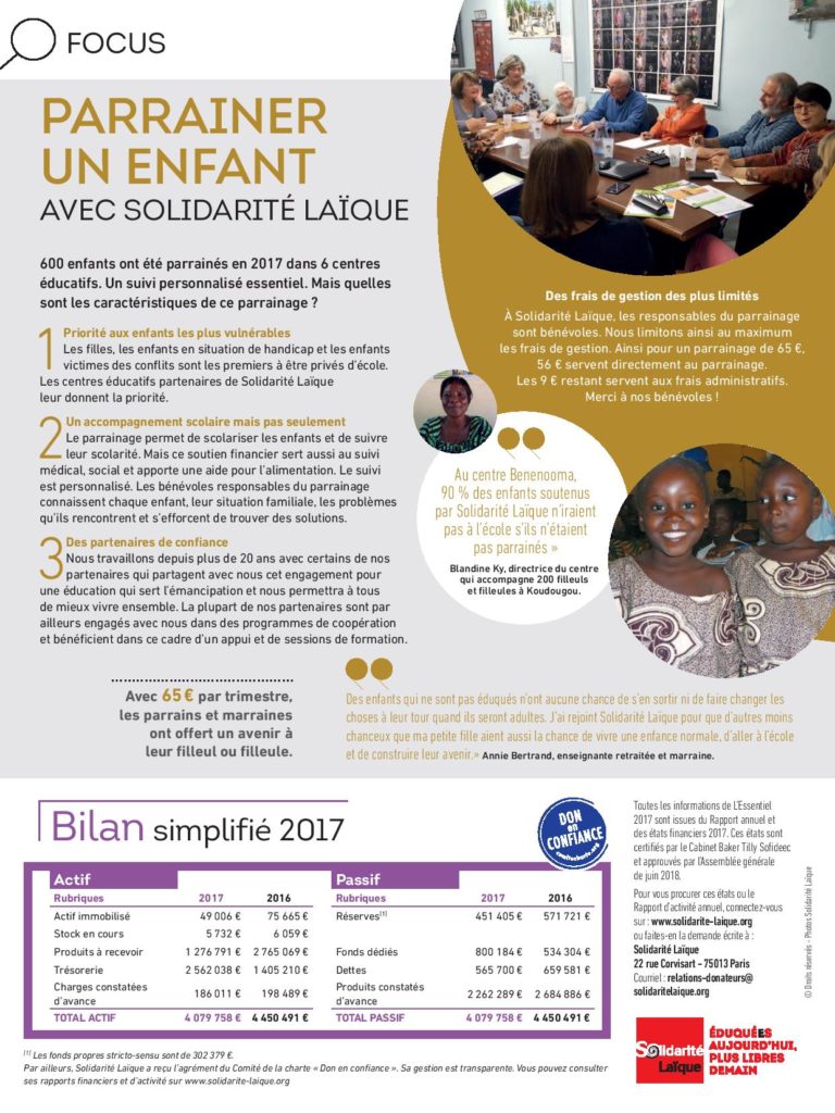 L'essentiel 2017, ce que nous avons réalisé grâce à vous