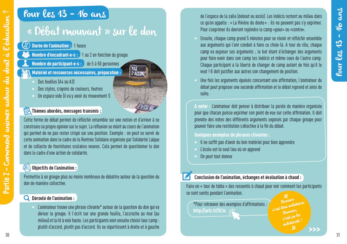 Comment animer autour du droit à l’éducation ? - un guide pratique pour les éducateurs