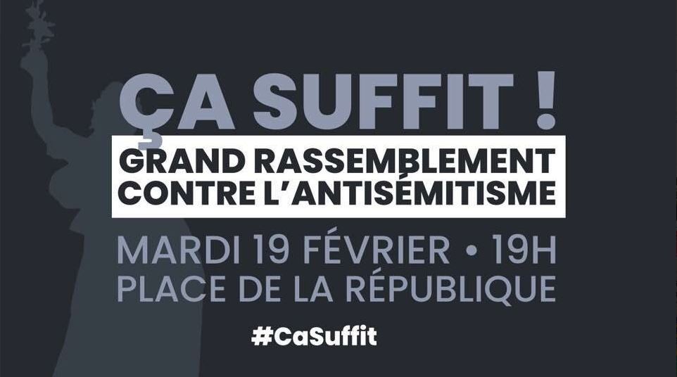 Grand rassemblement contre l'antisémitisme