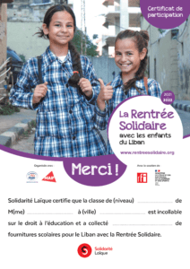 #RentréeSolidaire Merci pour votre mobilisation